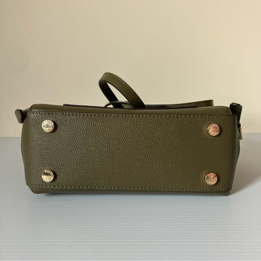 Michael Kors Hayes Medium Leather Backpack in Olive Green